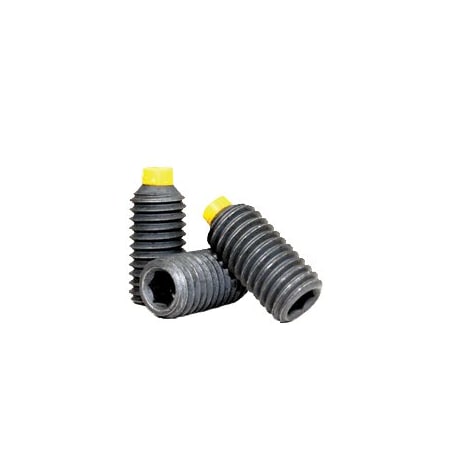 Socket Set Screw, Nylon Tip, 1/4-28 X 1, Alloy Steel, Black Oxide, Hex Socket , 100PK